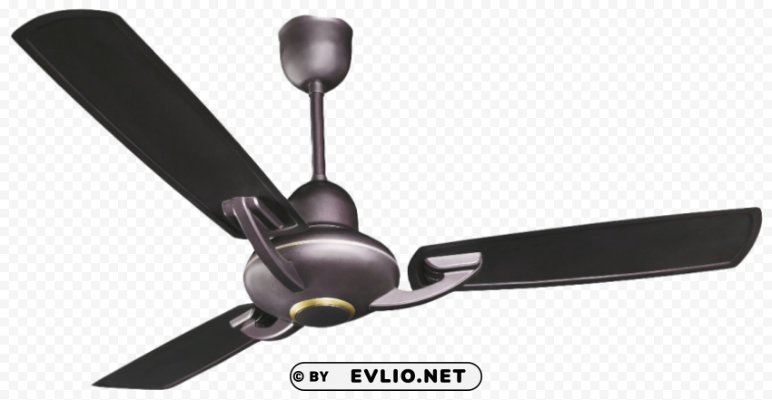 Black Ceiling Fan PNG Image with Isolated Element