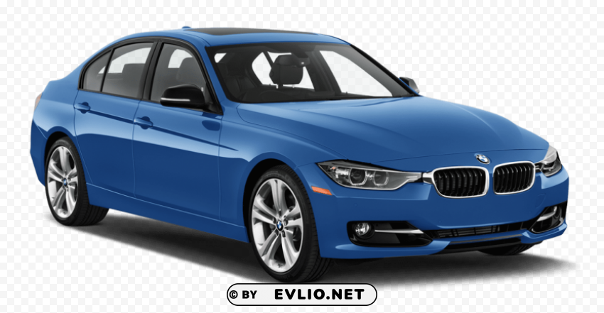 blue bmw 320i 2013 car Isolated Design Element in PNG Format
