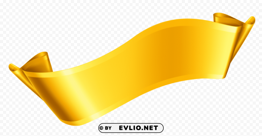 Gold Banner ClearCut PNG Isolated Graphic