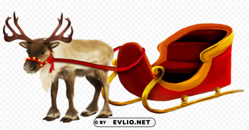 christmas reindeer and sleigh PNG images with clear alpha channel broad assortment