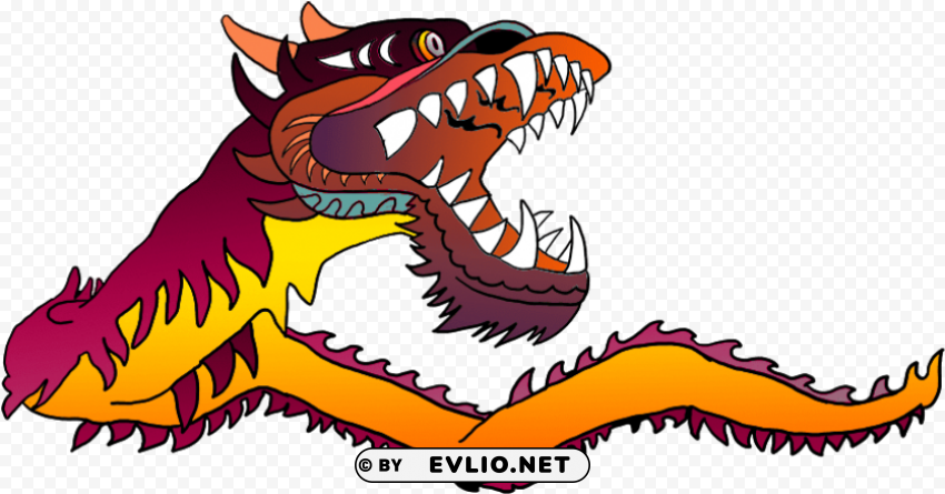 chinese dragon cartoon Isolated Artwork on Clear Transparent PNG