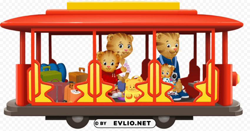 daniel tiger in a streetcar PNG Image Isolated with Transparent Detail