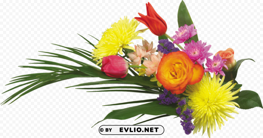 PNG image of bouquet of flowers PNG with clear overlay with a clear background - Image ID e1d2cad1