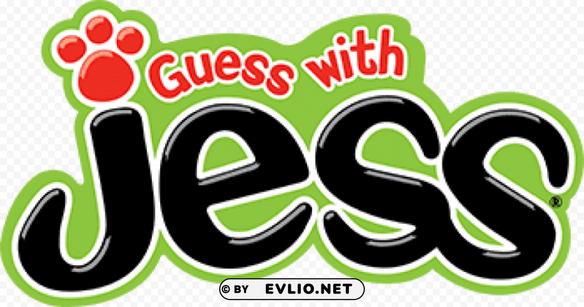 guess with jess logo Isolated Artwork on Clear Background PNG