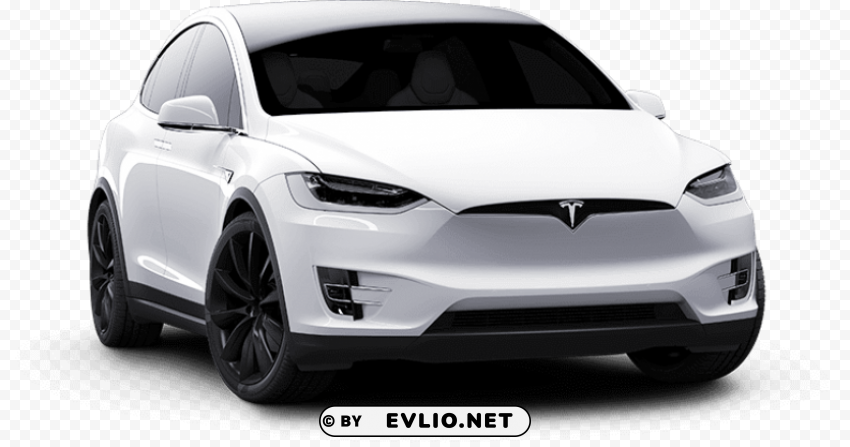 tesla model 3 white front view Isolated Graphic on Clear PNG