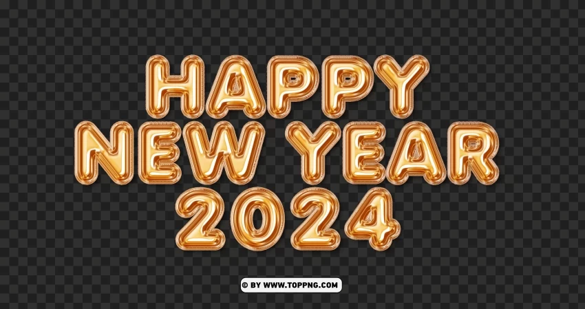 2024 Happy New Year FREE Isolated Subject on HighQuality Transparent PNG