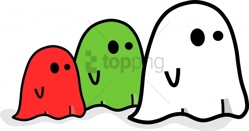 colorful ghosts graphic wallpaper Transparent PNG Isolated Object