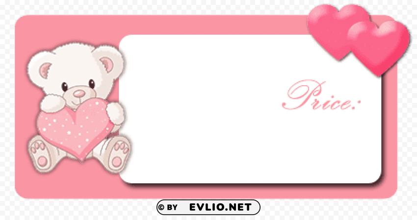 valentine frame white bear PNG pictures with no background