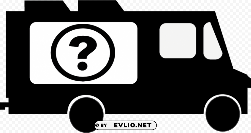 Food Truck Black And White Clean Background PNG Isolated Art