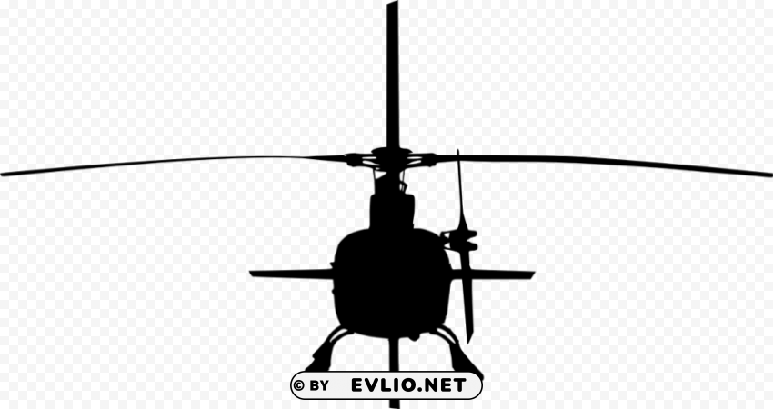 helicopter front view silhouette PNG file with alpha