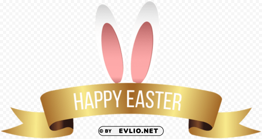 happy easter banner PNG with transparent background for free