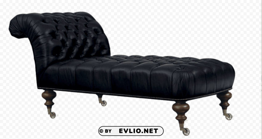 black sofa furniture Isolated Graphic on Clear PNG