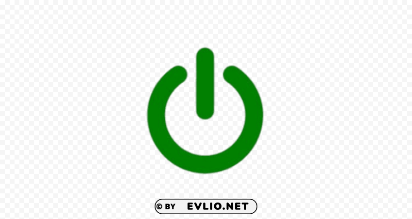 green power button Isolated Character in Clear Background PNG