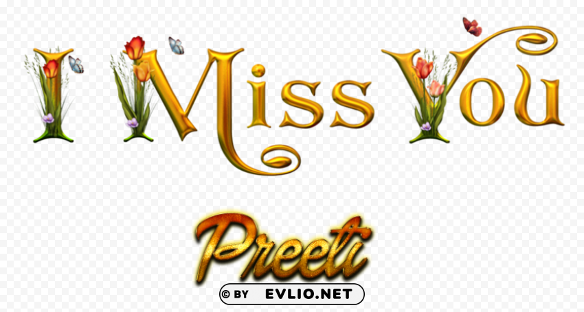 preeti happy birthday name logo Isolated Artwork in Transparent PNG Format