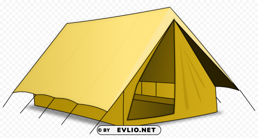 yellow tent PNG Illustration Isolated on Transparent Backdrop