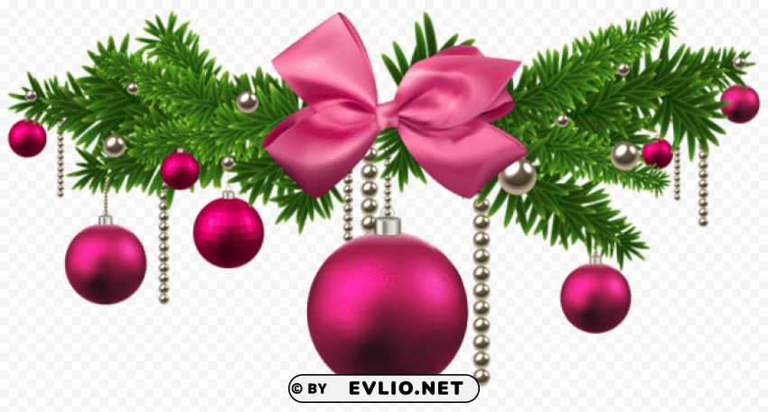 pink christmas balls decoration PNG graphics with transparency
