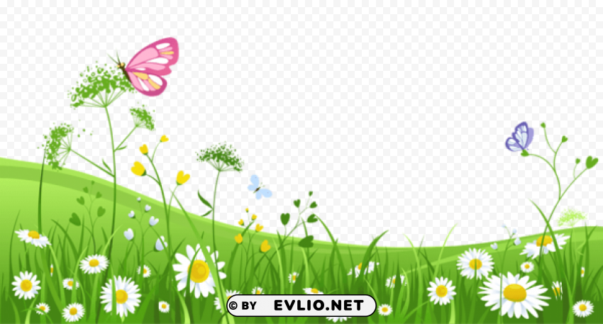 grass with butterfliespicture Isolated Icon in HighQuality Transparent PNG