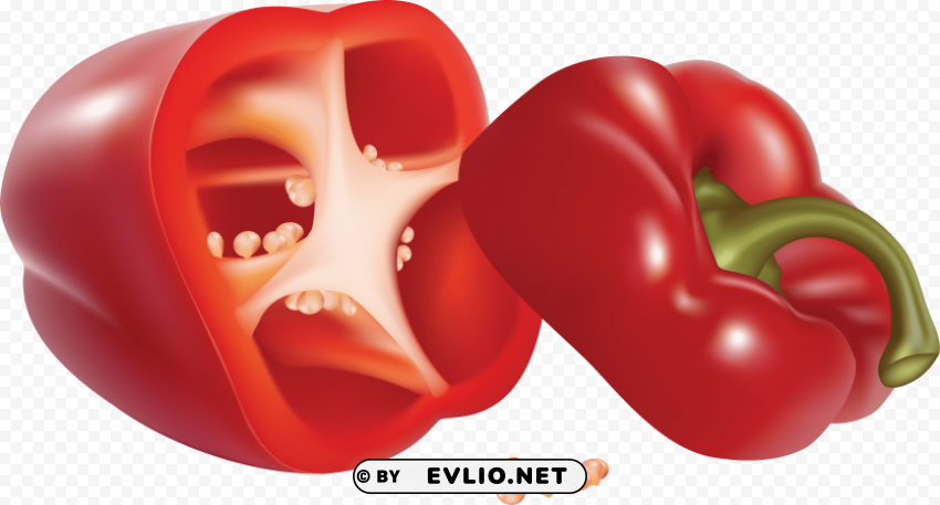 red pepper Isolated PNG on Transparent Background clipart png photo - 3cd62478