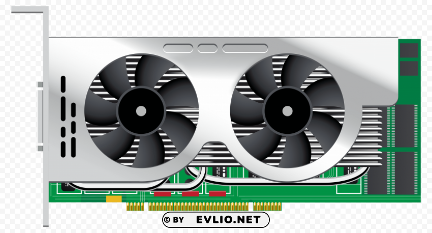 dualcore computer videocard PNG Image with Transparent Isolated Design