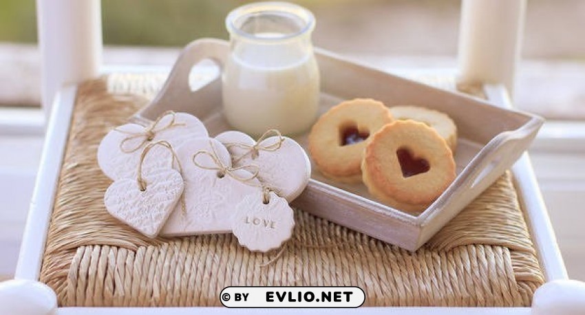 lovelywith milk and cookies PNG Graphic with Transparent Isolation