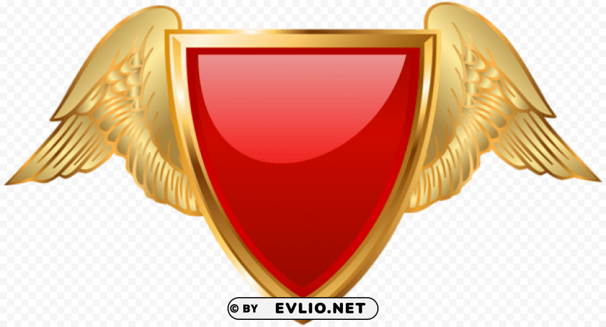 badge with wings red PNG for free purposes