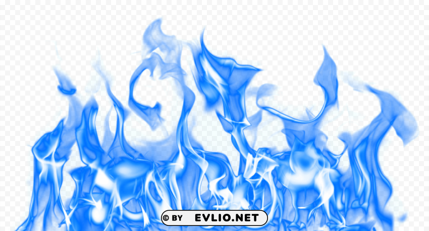 blue fire flame Isolated Artwork in Transparent PNG Format