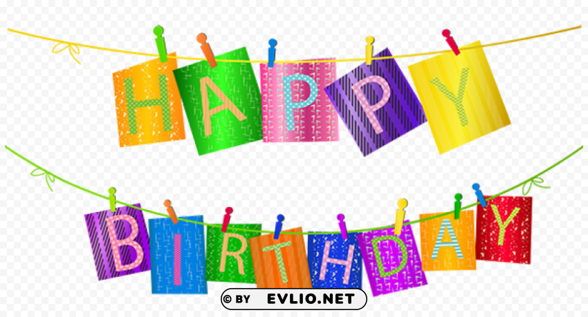 happy birthday streamer Transparent PNG pictures for editing