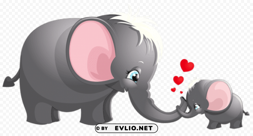  cute mom and kid elephant cartoon picture Transparent PNG images complete package clipart png photo - 579391c7