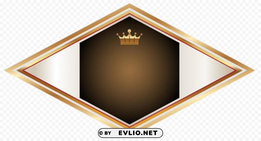gold and brown label with gold crown PNG Image with Transparent Isolated Graphic Element
