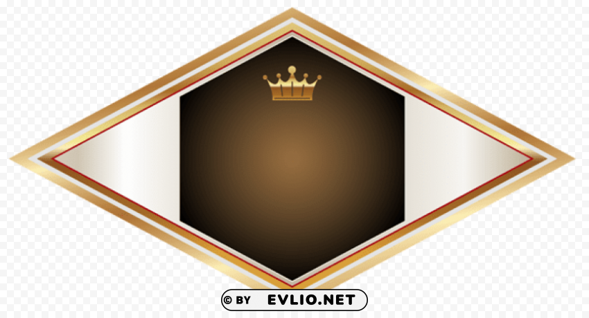 Gold And Brown Label With Gold Crown PNG Image With Transparent Isolated Graphic Element