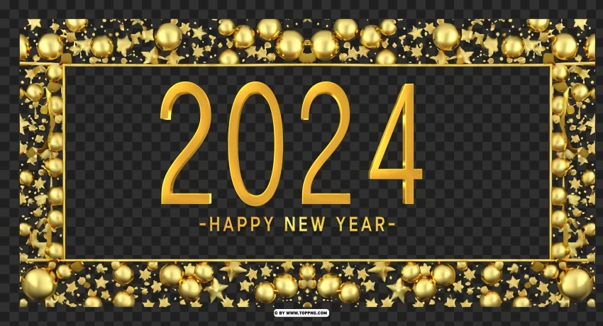 Happy New Year 2024 Images Clipart PNG for educational use