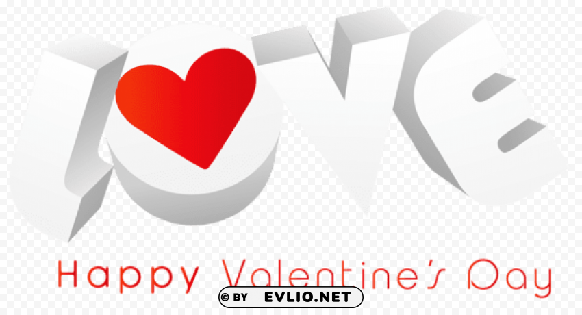 Love Happy Valentines Day PNG Graphic Isolated On Transparent Background