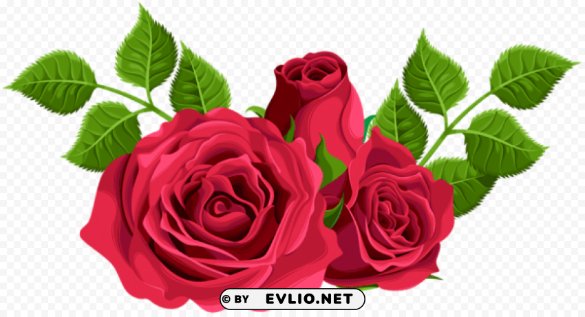 red roses decorative Transparent Background Isolated PNG Icon