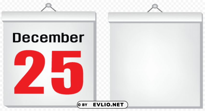 25 december callendar note Isolated Item with HighResolution Transparent PNG