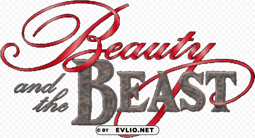 beauty and the beast logo disney PNG for digital art