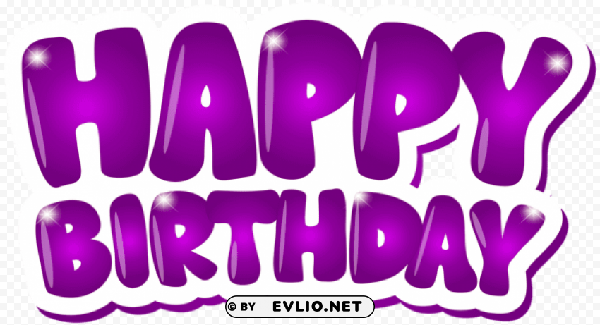 Happy Birthday Purple PNG Images Free