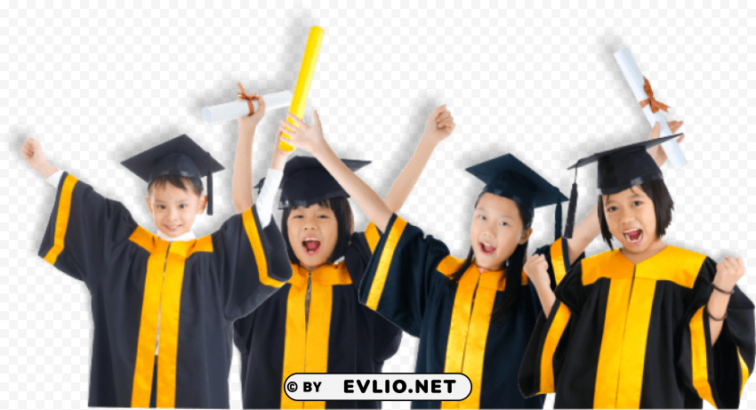 Kids Graduation Isolated Element With Clear Background PNG