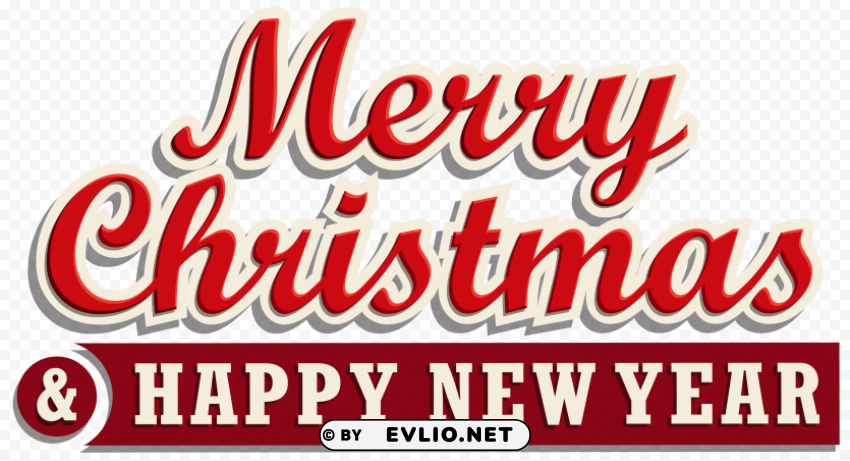 merry christmas and happy new year Isolated Design Element in Clear Transparent PNG