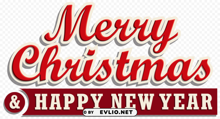 Merry Christmas And Happy New Year Isolated Design Element In Clear Transparent PNG