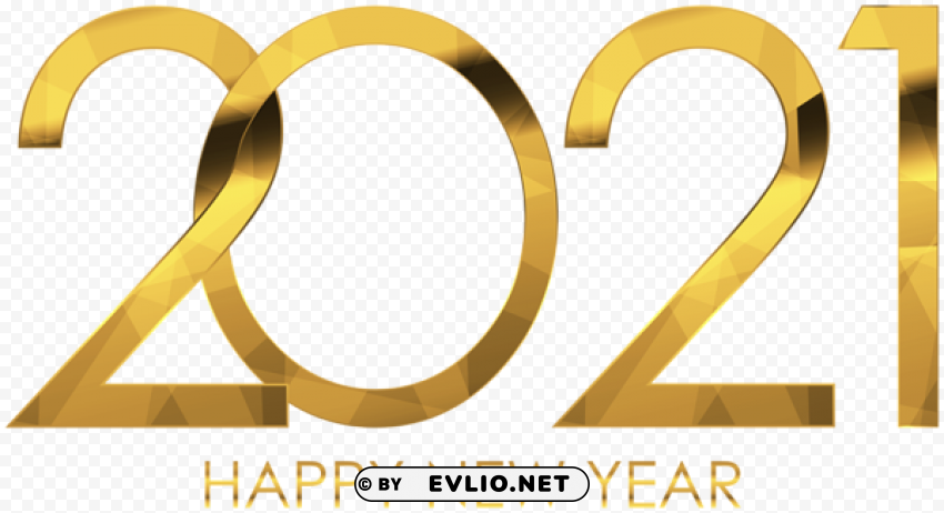 2021 happy new year gold PNG Graphic with Transparent Isolation