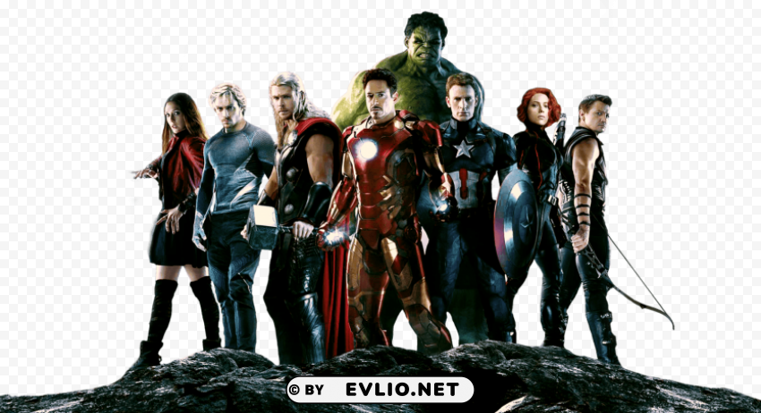 avengers group Isolated Design Element on Transparent PNG
