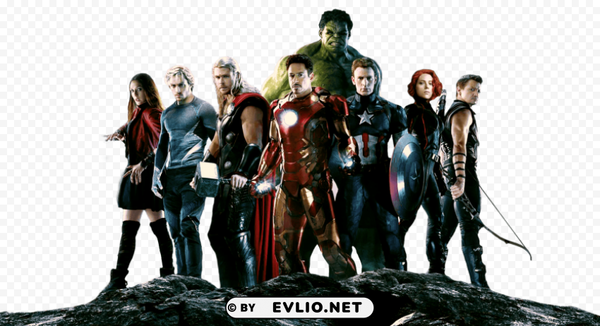 Avengers Group Isolated Design Element On Transparent PNG