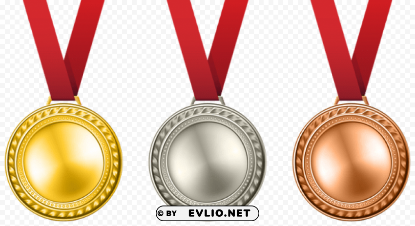 medals set transparent Isolated Element in HighQuality PNG