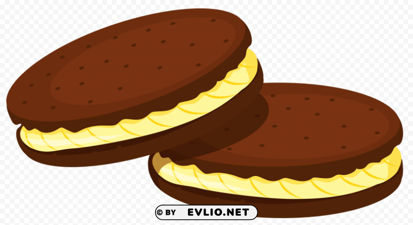 chocolate cookies with filling clipart Transparent background PNG stock