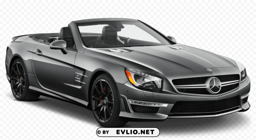 dark silver mercedes benz sl 2014 car Isolated Illustration with Clear Background PNG