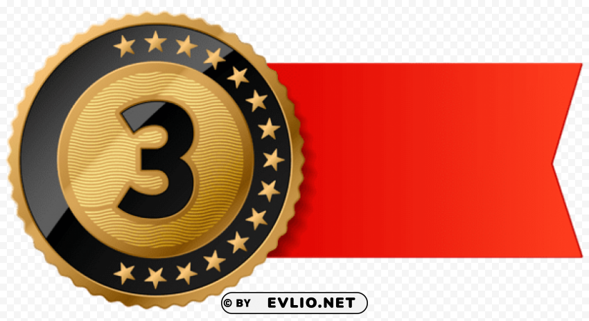 third place ribbon PNG images with transparent layer