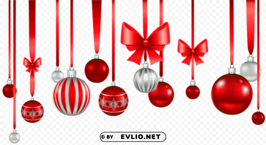 christmas red white balls ornament PNG Graphic with Isolated Design