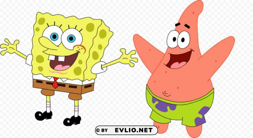 spongebob and patrick Isolated Artwork on HighQuality Transparent PNG clipart png photo - dd5b16bd