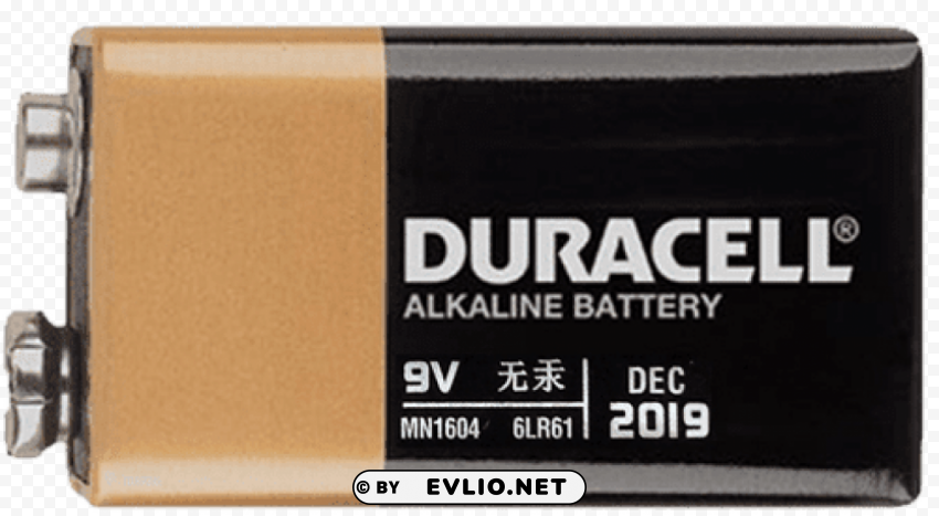 duracell 9v battery Transparent PNG Isolated Subject