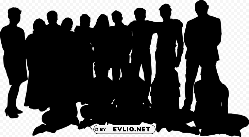 group photo posing silhouette PNG images without watermarks